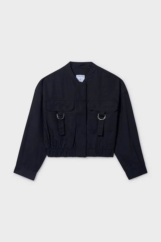 Mayoral kurtka z domieszką lnu dziecięca nieocieplane czarny 6404.8C.Junior.PPY2