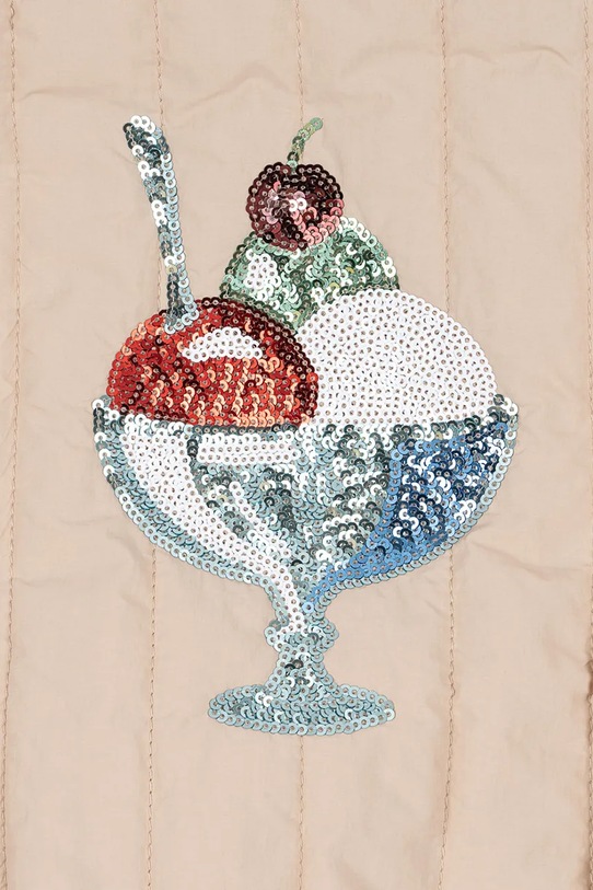 Dziewczynka Konges Sløjd kurtka bomber dziecięca JUNO SEQUIN BOMBER JACKET KS104887.PPY2 beżowy