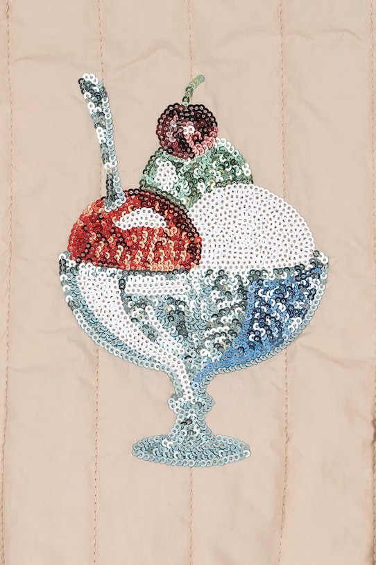 Dziewczynka Konges Sløjd kurtka bomber dziecięca JUNO SEQUIN BOMBER JACKET KS104887.PPY2 beżowy