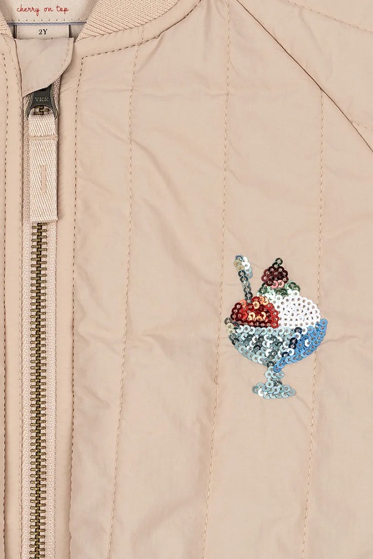 Konges Sløjd kurtka bomber dziecięca JUNO SEQUIN BOMBER JACKET beżowy KS104887.PPY2