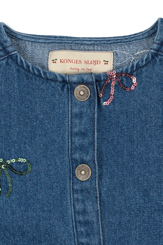 Dječja traper jakna Konges Sløjd MAGOT SEQUIN DENIM JACKET GOTS mornarsko plava KS104974.PPY2