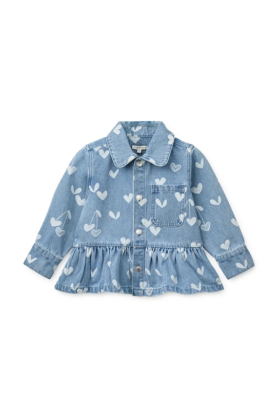 Detská rifľová bunda Liewood Kenza Printed Denim Overshirt LW20630.PPY2 modrá SS26