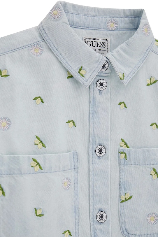 Guess detská džínsová bunda modrá J6GL03.D4EU0.PPY2.M