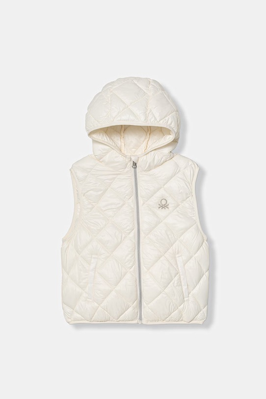 United Colors of Benetton bezrękawnik z kapturem dziecięcy beżowy 21INCJ017.G.Stagionale