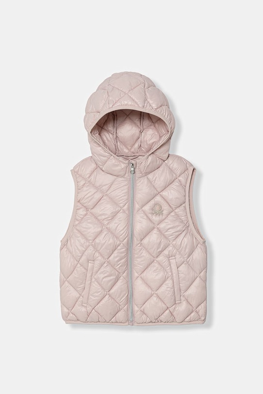 United Colors of Benetton bezrękawnik z kapturem dziecięcy różowy 21INCJ017.G.Stagionale