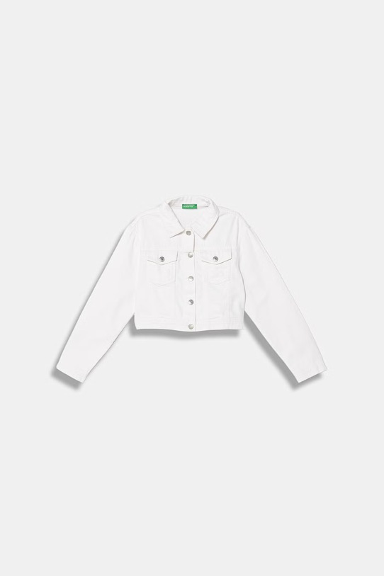 United Colors of Benetton kurtka dziecięca jeansowa biały 2PYACN074.G.Stagionale