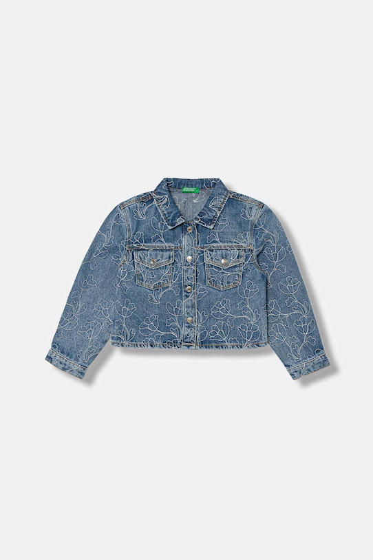 United Colors of Benetton džínová bunda dětská bavlněná modrá 2985GN04K.P.Stagionale