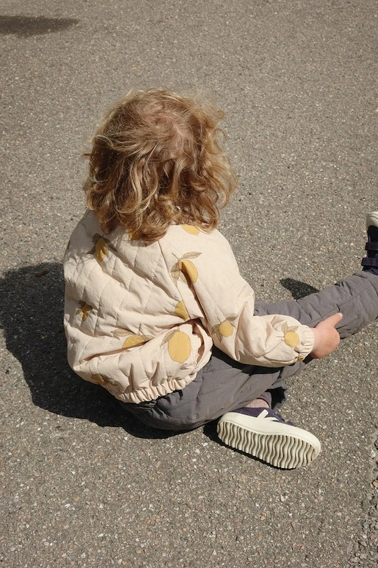 Konges Sløjd kurtka bomber dziecięca JUNO PRINTED BOMBER JACKET bez kaptura beżowy KS104883.PPY2