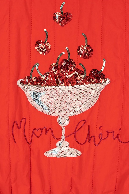 Konges Sløjd bezrękawnik dziecięcy JUNO SEQUIN VEST czerwony KS104889.PPY2