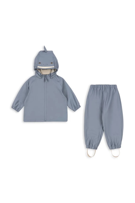 Konges Sløjd kurtka i spodnie dziecięce SHARKA RAIN SET KS105079.PPY2 niebieski SS26