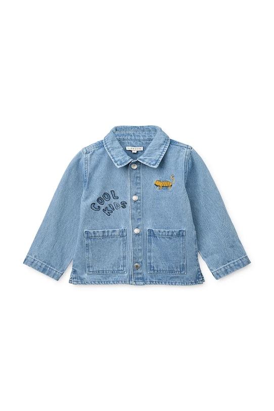 Detská rifľová bunda Liewood Kinsley Placement Denim Overshirt LW20934.PPY2 modrá SS26
