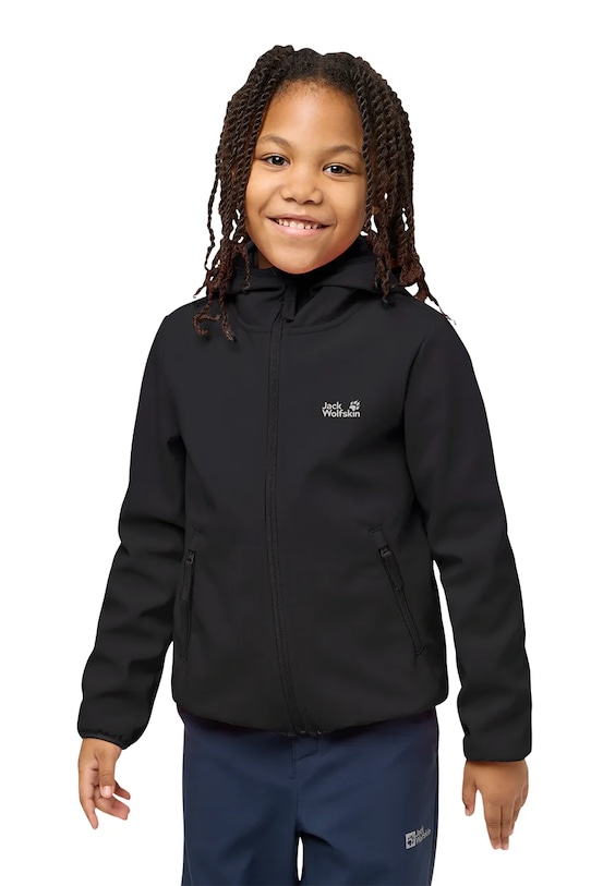 Jack Wolfskin softshellová bunda dětská FOURWINDS JACKET KIDS A61854.104.152 černá