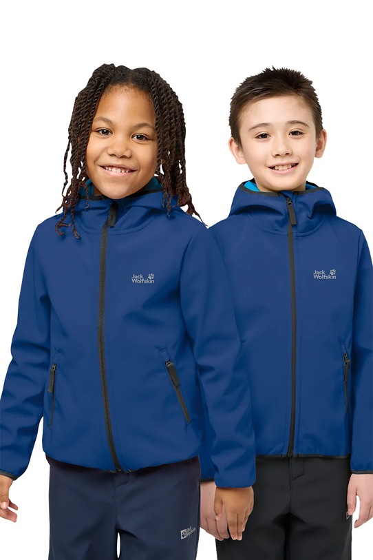 Jack Wolfskin kurtka softshell dziecięca FOURWINDS JACKET KIDS niebieski A61854.164.176.