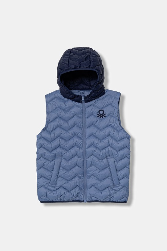 United Colors of Benetton bezrękawnik z kapturem dziecięcy niebieski 2TWDCJ00R.G.Stagionale