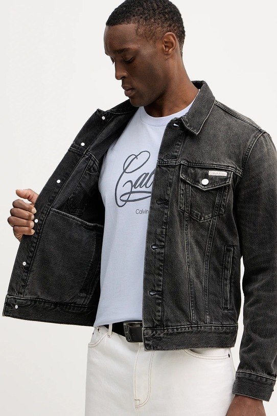 Calvin Klein Jeans kurtka jeansowa bawełniana LV04RE765G