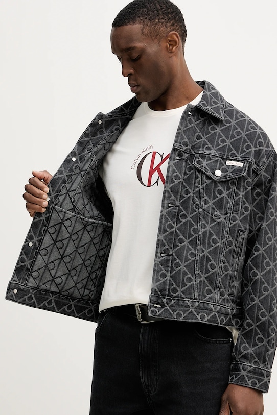 Calvin Klein Jeans kurtka jeansowa LV04RE773G czarny