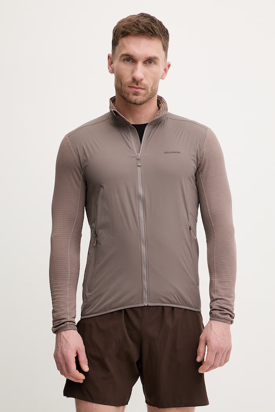 Tréningová bunda Salomon ESSENTIAL LIGHTWARM nezateplené hnedá LC2644900