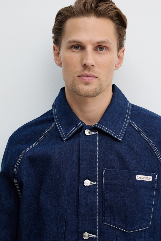 Džínová bunda Calvin Klein Jeans modrá LV04RE734G