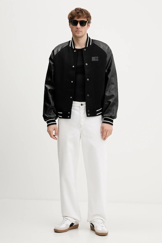 Μπουφάν από μίγμα μαλλιού Tommy Jeans DM0DM22439 μαύρο SS26