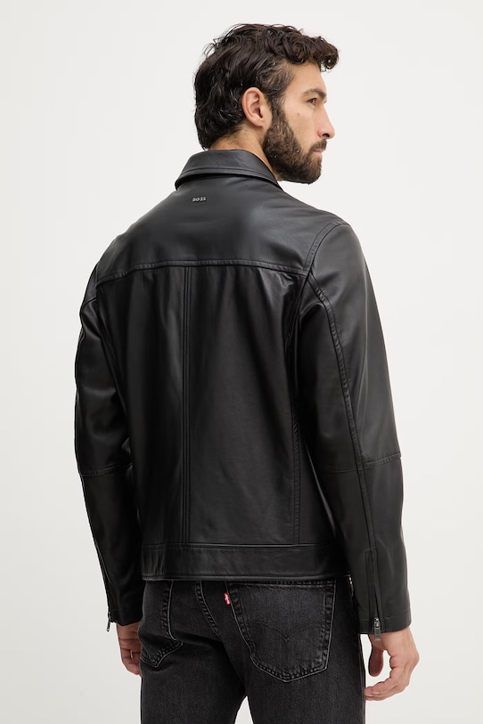 Odzież BOSS Orange kurtka skórzana Jogear 50552141 czarny