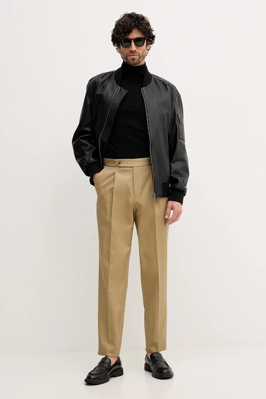 BOSS Orange kurtka skórzana Jakri 50552151 czarny SS26