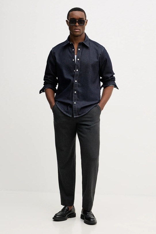 BOSS koszula jeansowa H-LIAM 50556188 granatowy SS26