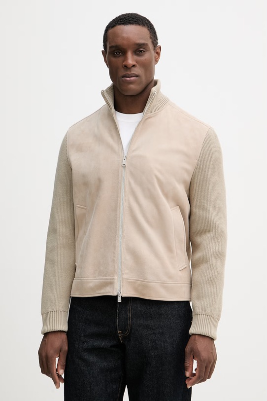 Bunda BOSS H-Maven bez kapucne béžová 50553632