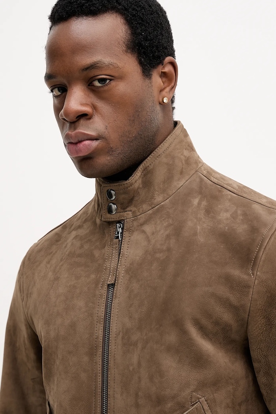 Tommy Hilfiger kurtka skórzana brązowy MW0MW42976