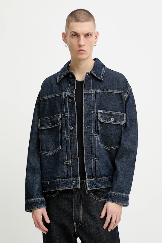 Hugo Blue kurtka jeansowa bez kaptura granatowy 50553560