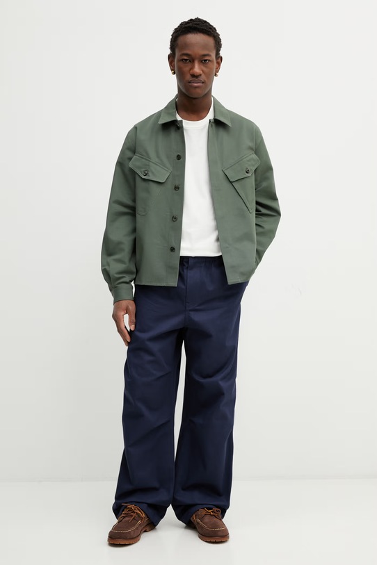 Kenzo koszula bawełniana FG55CH5439OT zielony SS26