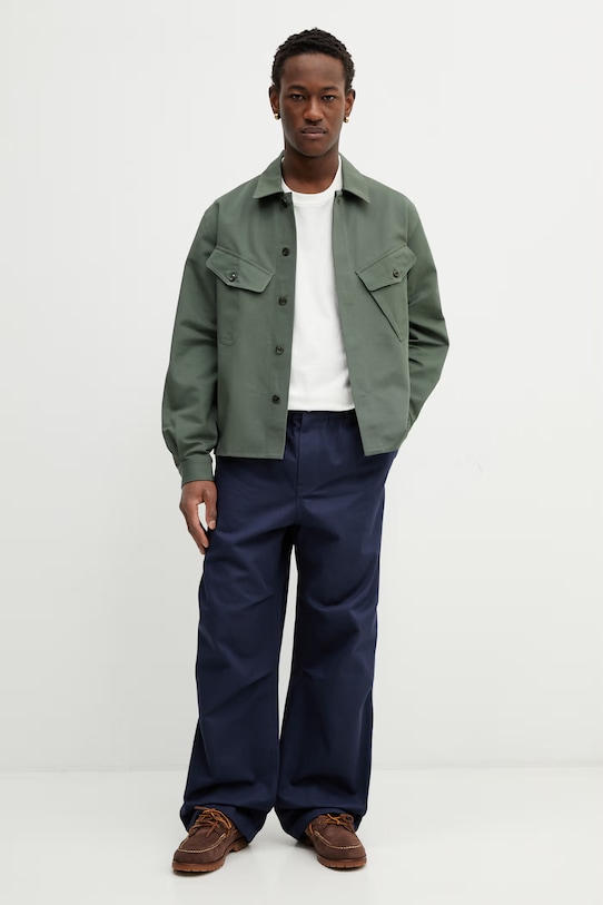 Kenzo koszula bawełniana FG55CH5439OT zielony SS26