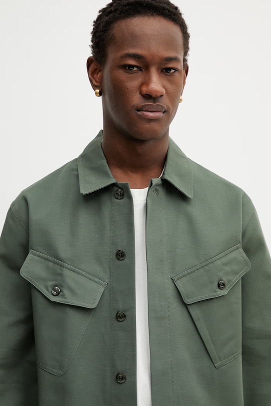 Kenzo koszula bawełniana zielony FG55CH5439OT
