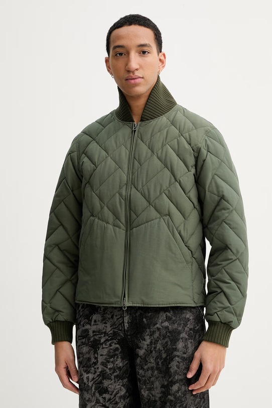 Kenzo kurtka puchowa bez kaptura zielony FG55OU3189NK