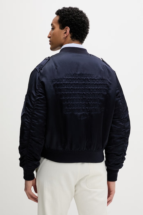 Odzież Kenzo bomberka męska z lnem FG55BL1829FX granatowy
