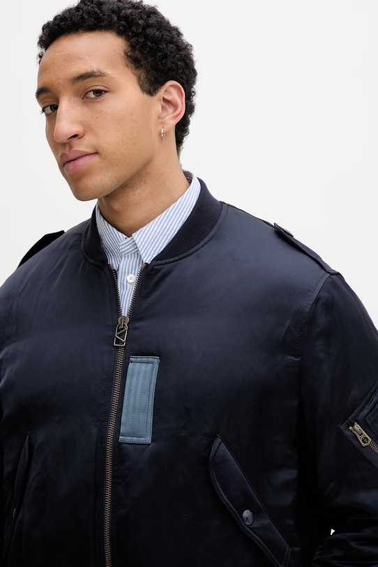 Kenzo bomberka męska z lnem granatowy FG55BL1829FX