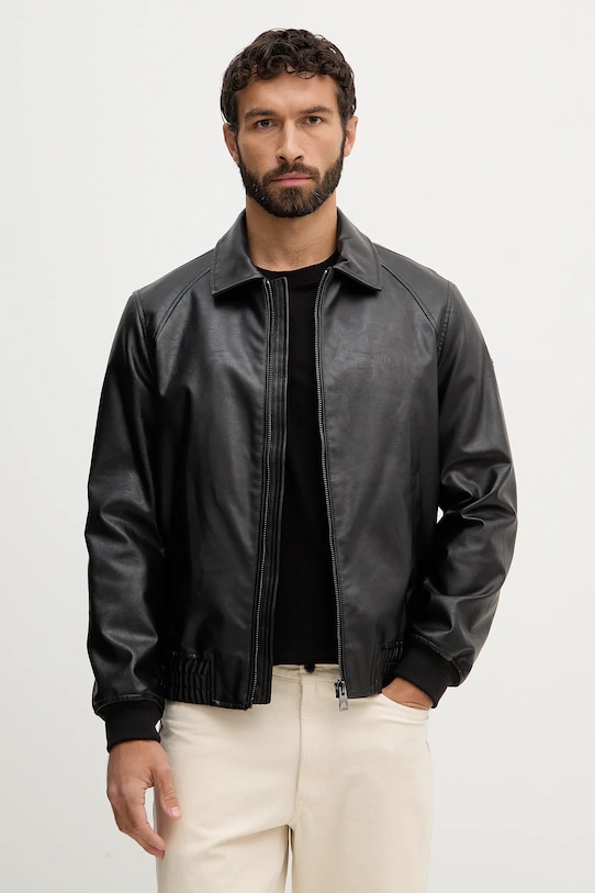 Μπουφάν Guess απομίμηση λείου δέρματος μαύρο M6RL0A.WJ260