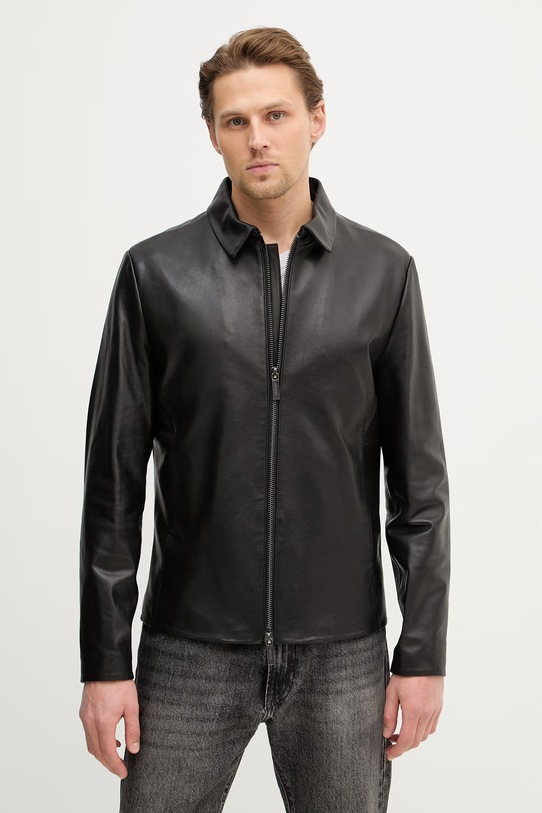 Guess kurtka skórzana nieocieplane czarny M6RL1C.L0770