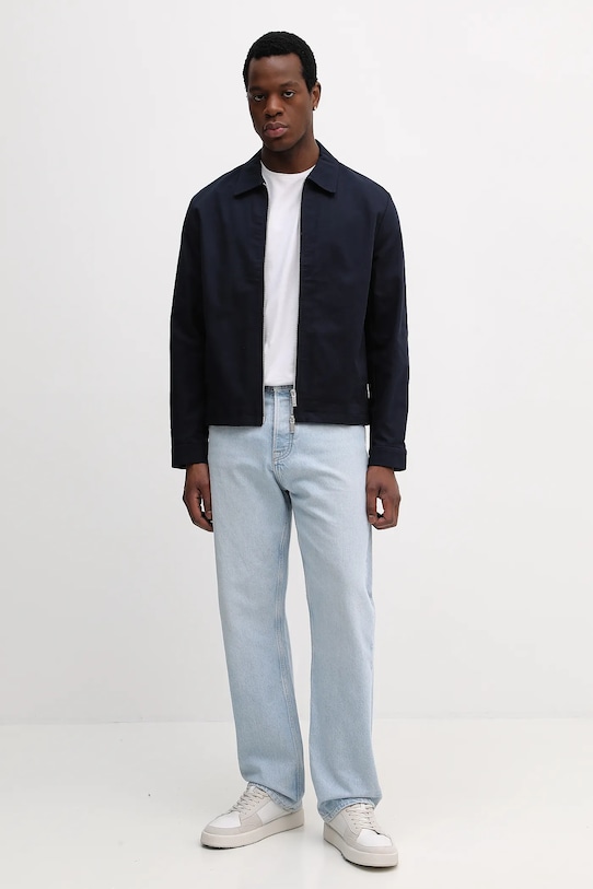 Bavlněná bunda Calvin Klein LV04LE419G námořnická modř SS26