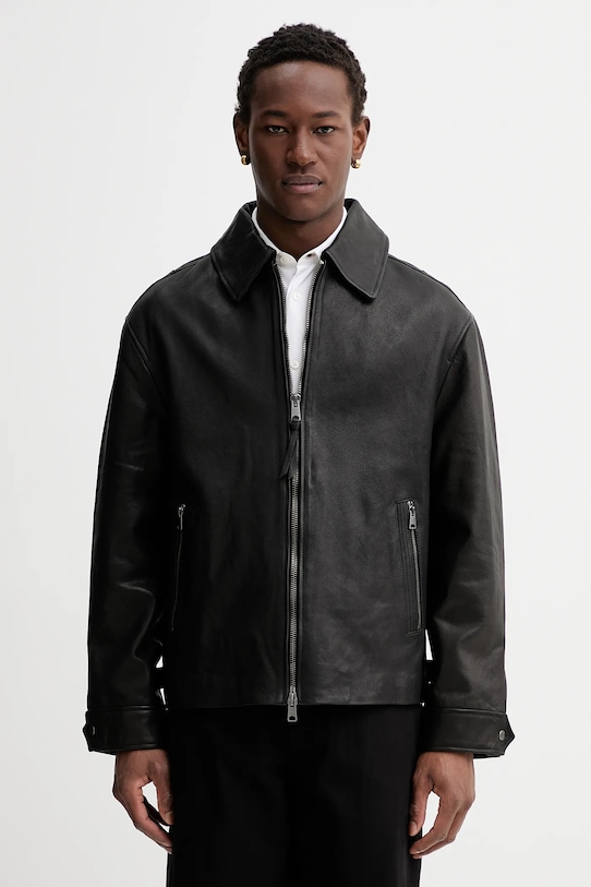Usnjena jakna AllSaints Drugo črna M054LD