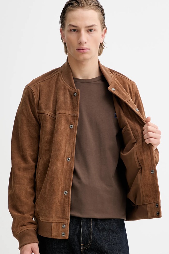 AllSaints kurtka bomber zamszowa M034LD