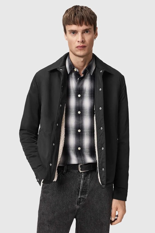 AllSaints kurtka bez kaptura czarny M041OD