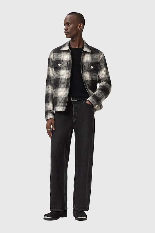 Odzież AllSaints kurtka koszulowa bawełniana M059OD szary