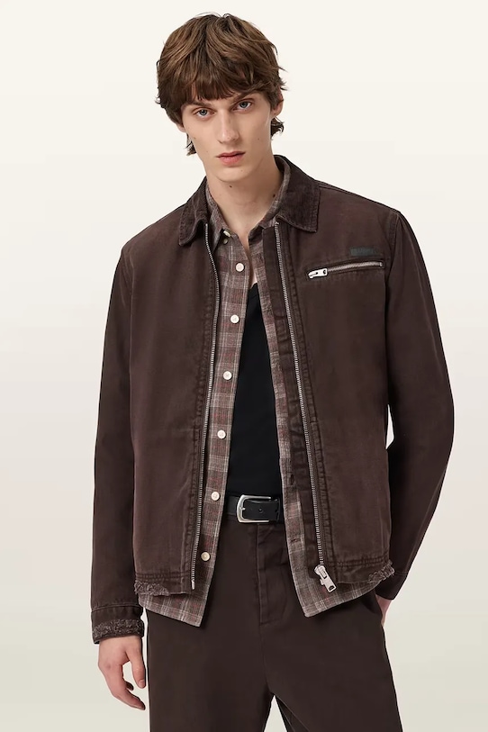 AllSaints kurtka bawełniana nieocieplane brązowy M080OB