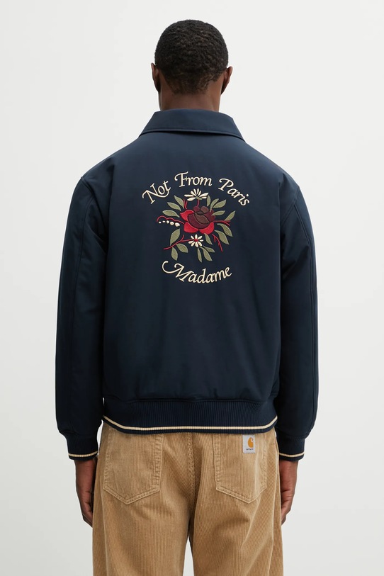 Drôle de Monsieur kurtka Slogan Rose bez kaptura granatowy J.JT257.PL163.NY