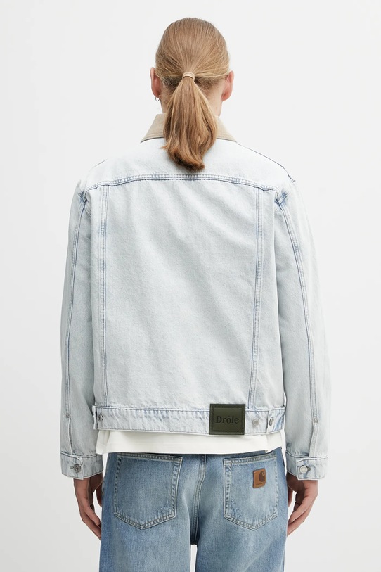 Odzież Drôle de Monsieur kurtka jeansowa bawełniana La Veste Jean Délavée PERM.JT256.CO123.LBE niebieski