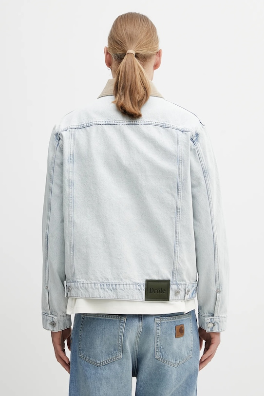 Odzież Drôle de Monsieur kurtka jeansowa bawełniana La Veste Jean Délavée PERM.JT256.CO123.LBE niebieski