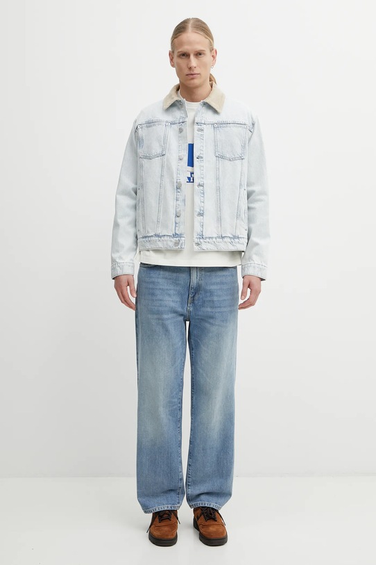 Drôle de Monsieur kurtka jeansowa bawełniana La Veste Jean Délavée PERM.JT256.CO123.LBE