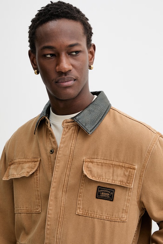 Guess Originals kurtka jeansowa brązowy M6RN71.WG165