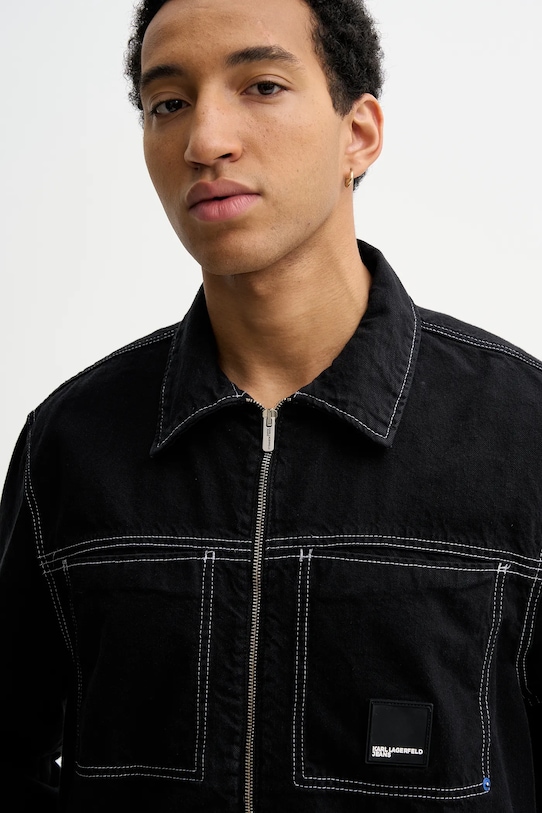 Karl Lagerfeld Jeans kurtka jeansowa czarny B1M14020