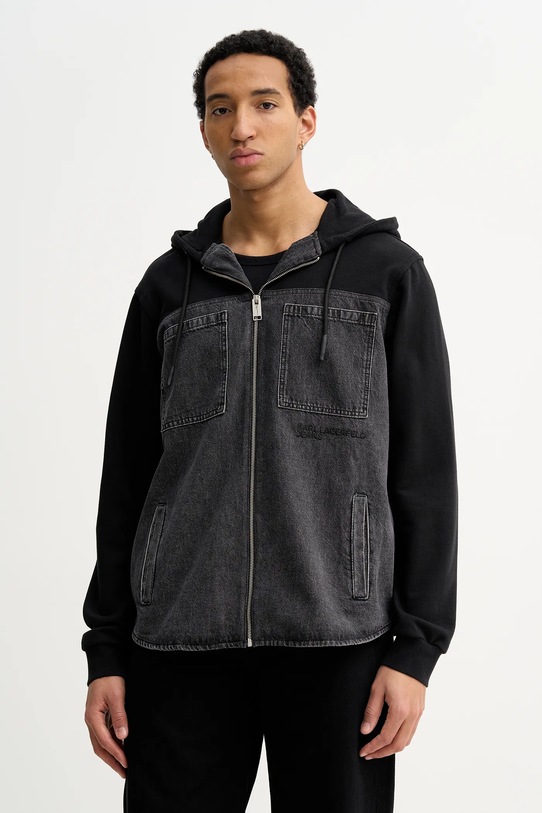 Karl Lagerfeld Jeans kurtka nieocieplane czarny B1M14044